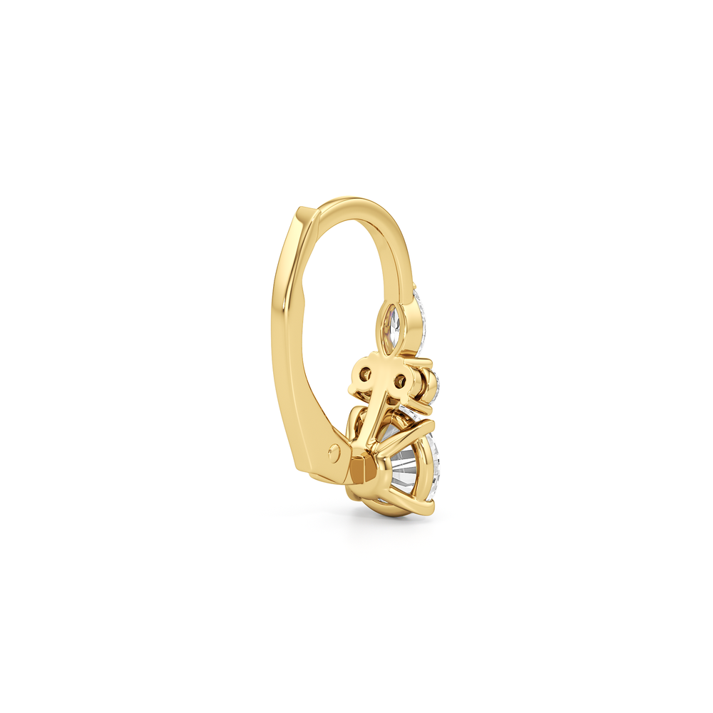 Fine Trio Accent Earrings with 14KT Yellow Gold / Lab / 1 1/4 Cut Diamond in 14KT Yellow Gold / Lab / 1 1/4 view 5
