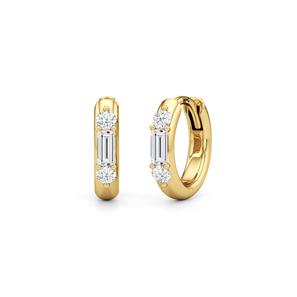 The Paige Hoops with 14KT Yellow Gold / Lab / 3/8 Cut Diamond in 14KT Yellow Gold / Lab / 3/8 view 1
