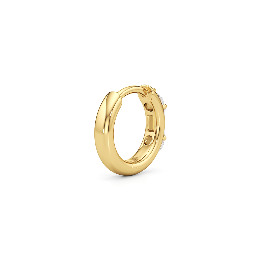 The Paige Hoops with 14KT Yellow Gold / Lab / 3/8 Cut Diamond in 14KT Yellow Gold / Lab / 3/8 view 5
