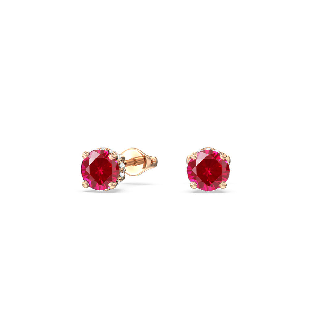 The Classic Gemstone Set with 14KT Rose Gold / 3/8 / Lab Diamond Cut Diamond in 14KT Rose Gold / 3/8 / Lab Diamond view 4
