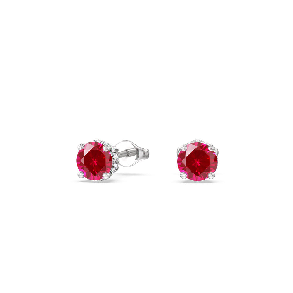 The Classic Gemstone Set with 14KT White Gold / 3/8 / Lab Diamond Cut Diamond in 14KT White Gold / 3/8 / Lab Diamond view 4

