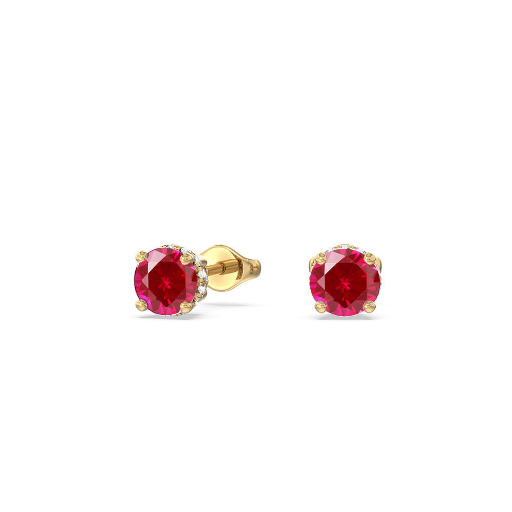 The Classic Gemstone Set with 14KT Yellow Gold / 3/8 / Lab Diamond Cut Diamond in 14KT Yellow Gold / 3/8 / Lab Diamond view 4
