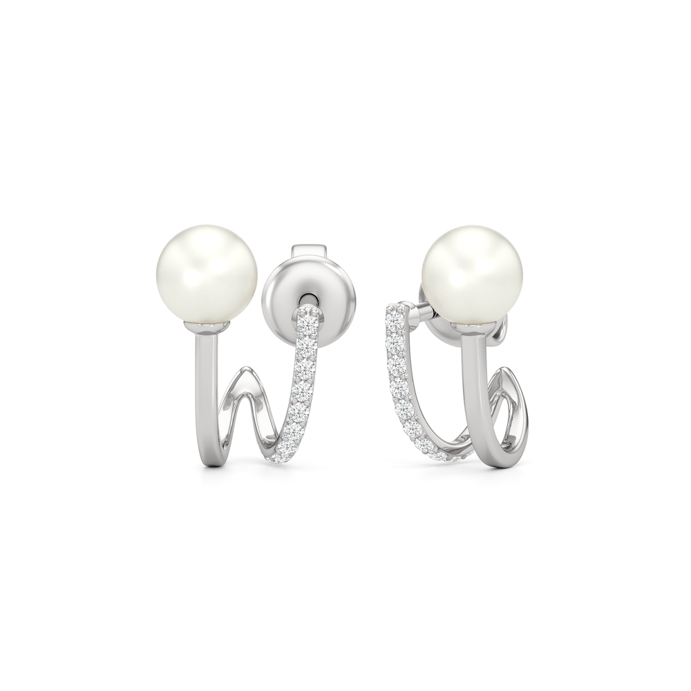 1576731-Earrings with 14KT White Gold / Lab / 0 Cut Diamond in 14KT White Gold / Lab / 0 view 1
