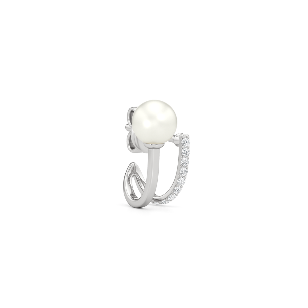 1576731-Earrings with 14KT White Gold / Lab / 0 Cut Diamond in 14KT White Gold / Lab / 0 view 2
