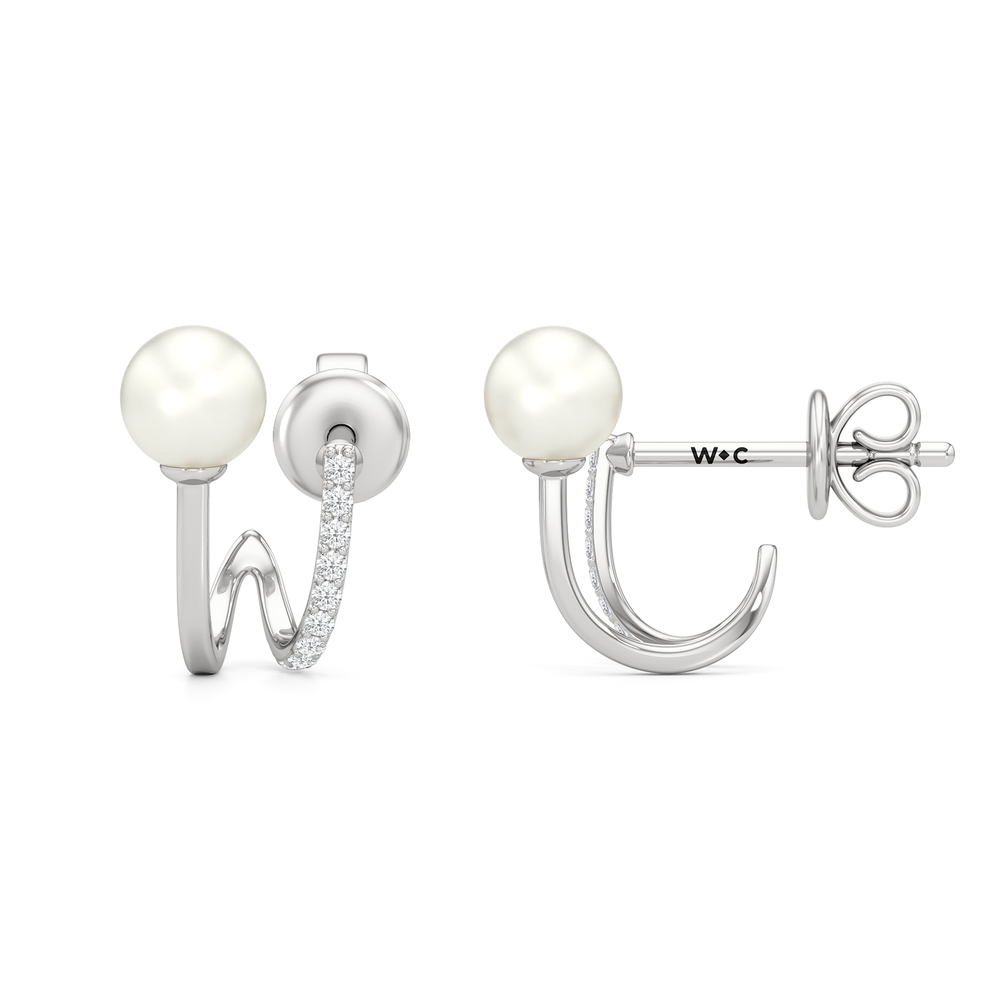 1576731-Earrings with 14KT White Gold / Lab / 0 Cut Diamond in 14KT White Gold / Lab / 0 view 4
