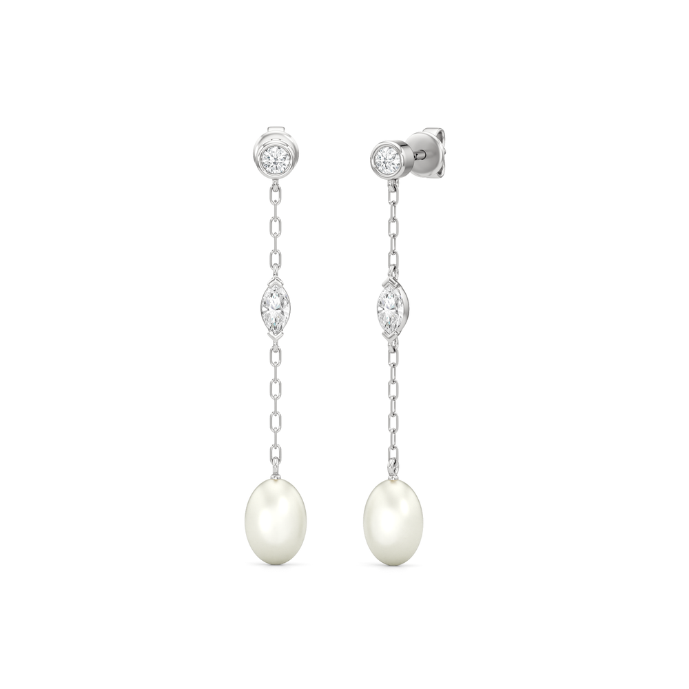 1576732-Earrings with 14KT White Gold / Lab / 0 Cut Diamond in 14KT White Gold / Lab / 0 view 1
