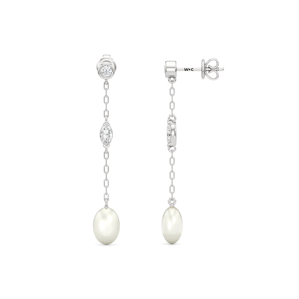 1576732-Earrings with 14KT White Gold / Lab / 0 Cut Diamond in 14KT White Gold / Lab / 0 view 4
