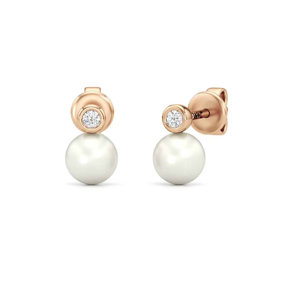 1576734-Earring with 14KT Rose Gold / Lab / 0 Cut Diamond in 14KT Rose Gold / Lab / 0 view 1
