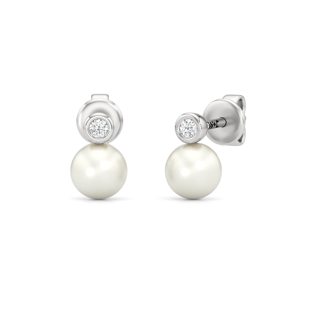 1576734-Earring with 14KT White Gold / Lab / 0 Cut Diamond in 14KT White Gold / Lab / 0 view 1
