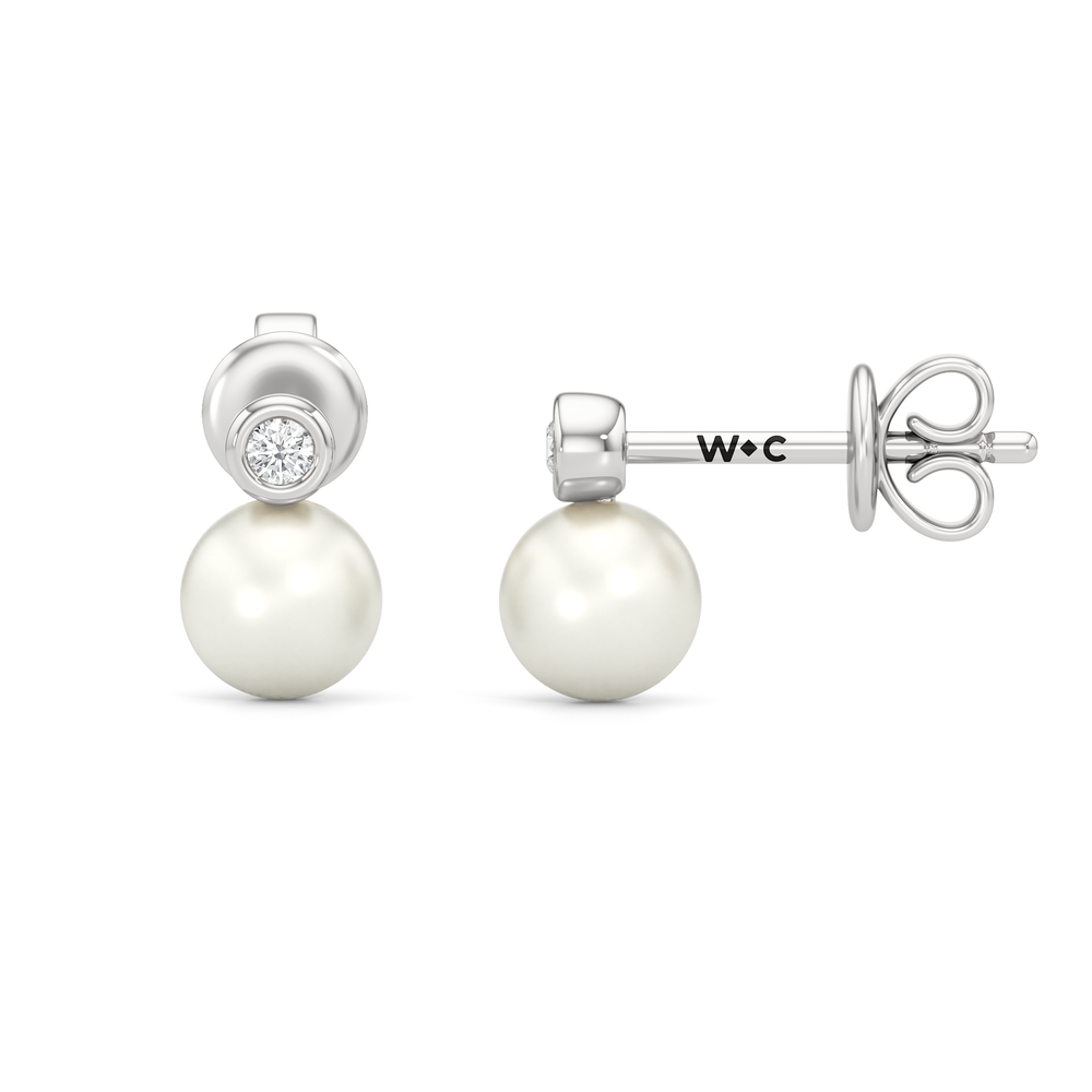 1576734-Earring with 14KT White Gold / Lab / 0 Cut Diamond in 14KT White Gold / Lab / 0 view 4
