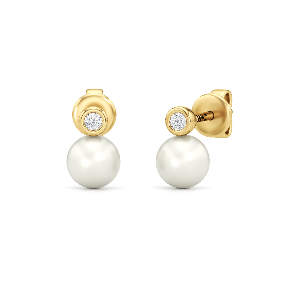 1576734-Earring with 14KT Yellow Gold / Lab / 0 Cut Diamond in 14KT Yellow Gold / Lab / 0 view 1
