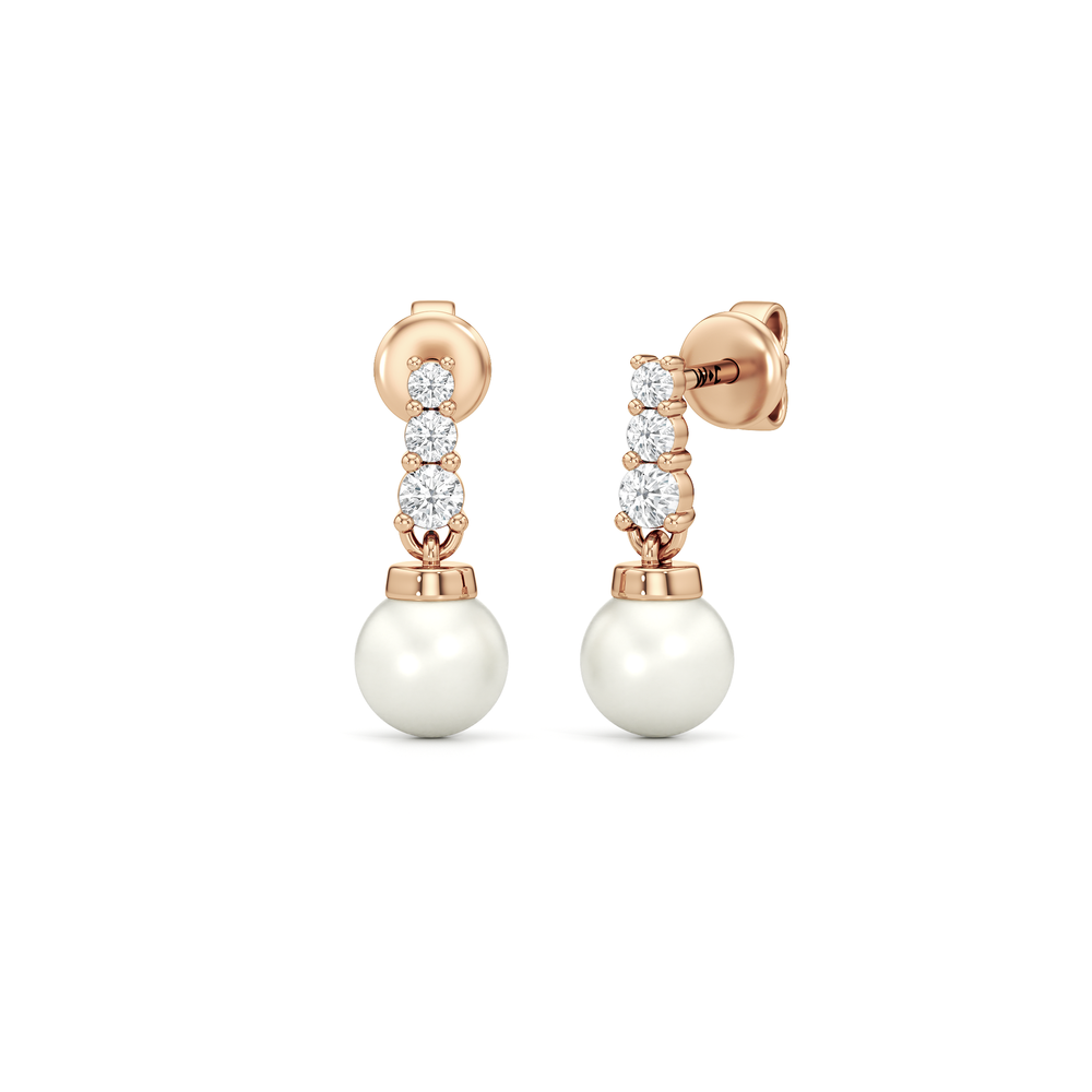 1576735-Earring with 14KT Rose Gold / Lab / 0 Cut Diamond in 14KT Rose Gold / Lab / 0 view 1

