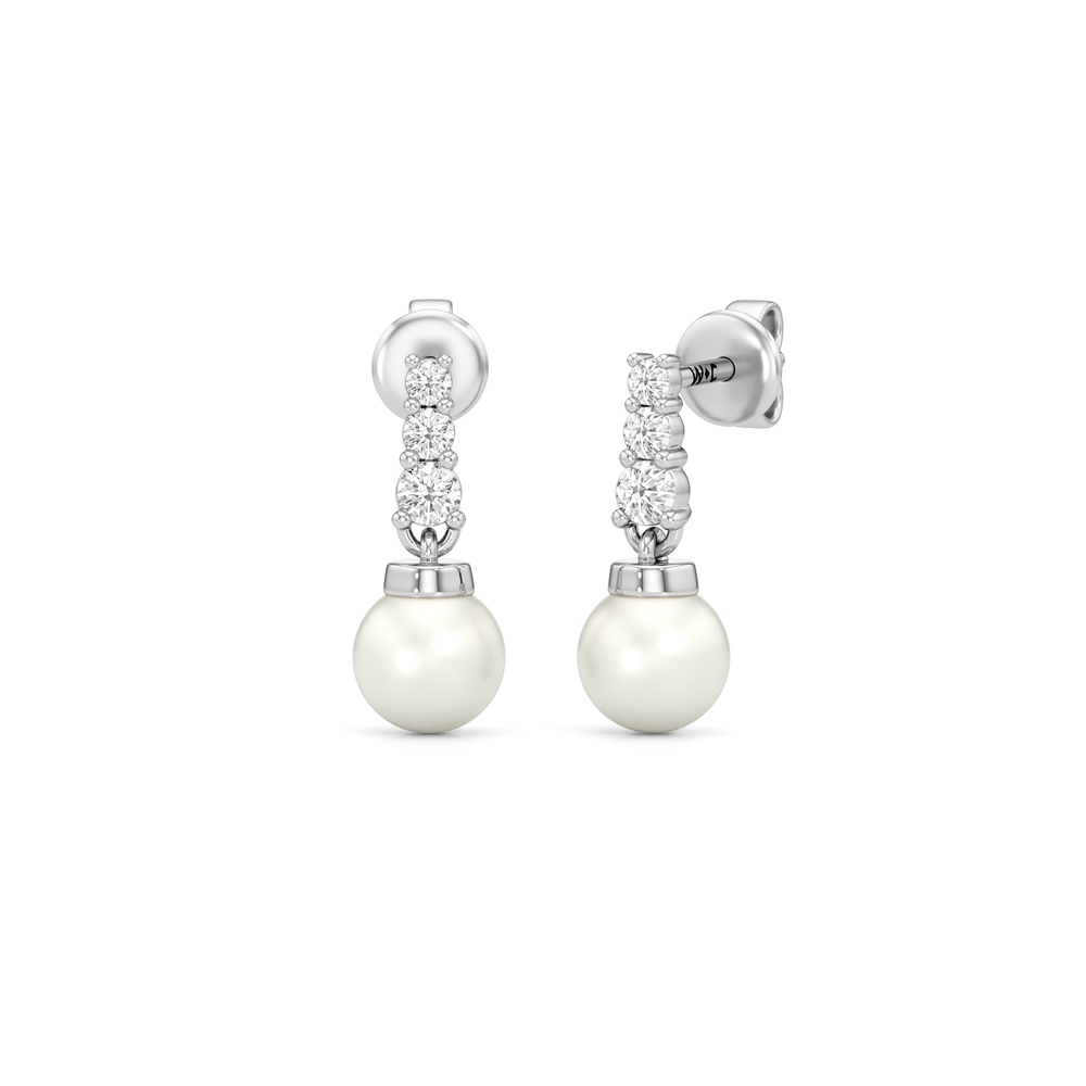 1576735-Earring with 14KT White Gold / Lab / 0 Cut Diamond in 14KT White Gold / Lab / 0 view 1
