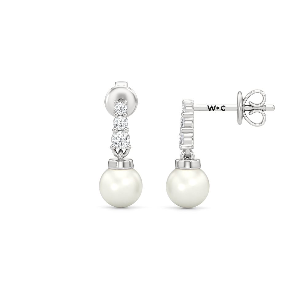 1576735-Earring with 14KT White Gold / Lab / 0 Cut Diamond in 14KT White Gold / Lab / 0 view 4
