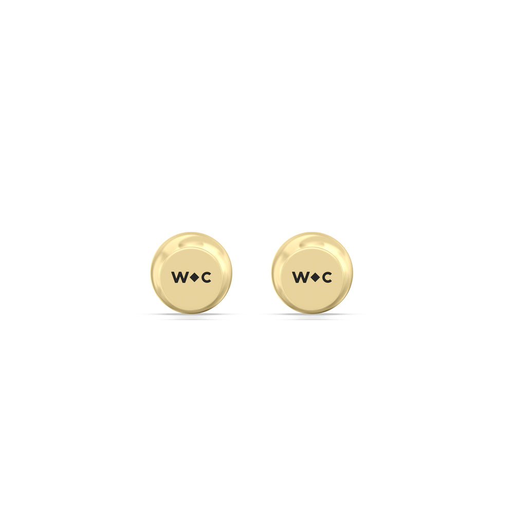 Sphere Flatback Studs with 14KT Yellow Gold / Single Cut Diamond in 14KT Yellow Gold / Single view 5
