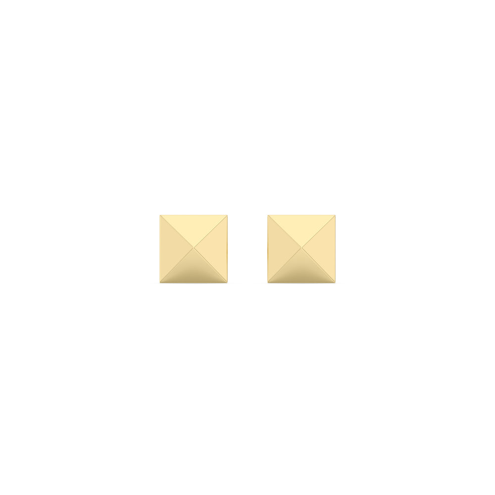 Pyramid Flatback Studs with 14KT Yellow Gold / Pair Cut Diamond in 14KT Yellow Gold / Pair view 3
