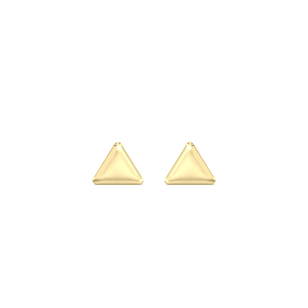 Triangle Flatback Studs with 14KT Yellow Gold / Single Cut Diamond in 14KT Yellow Gold / Single view 3
