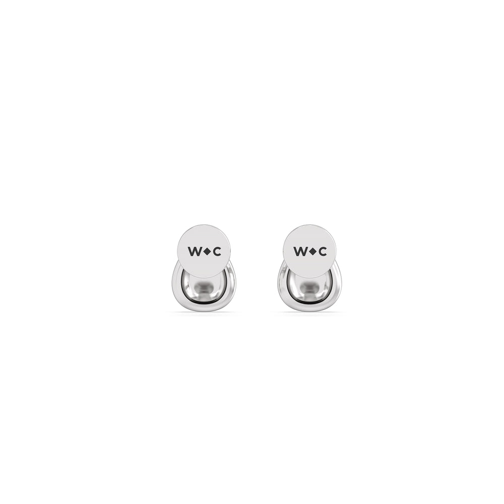 Teardrop Pear Flatback Stud with 14KT White Gold / Pair Cut Diamond in 14KT White Gold / Pair view 5
