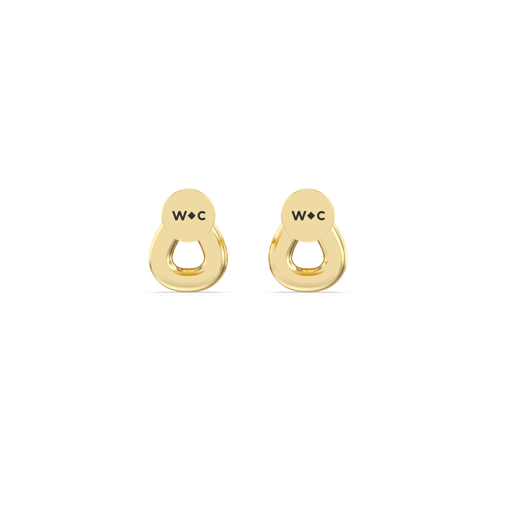 Pear Flatback Studs with 14KT Yellow Gold / Pair Cut Diamond in 14KT Yellow Gold / Pair view 5
