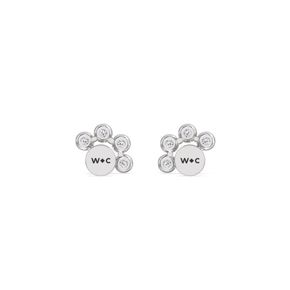 Galaxy Flatback Studs with 14KT White Gold / Pair Cut Diamond in 14KT White Gold / Pair view 5
