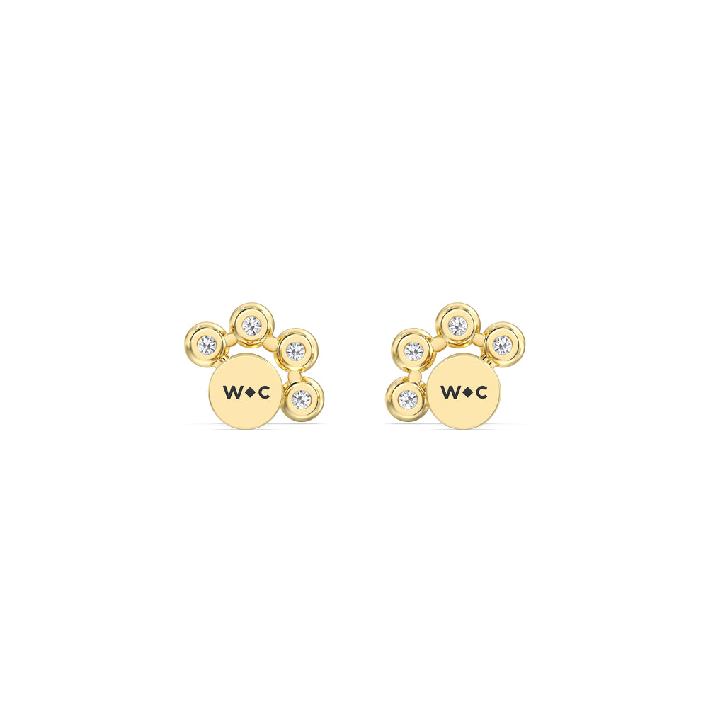 Galaxy Flatback Studs with 14KT Yellow Gold / Pair Cut Diamond in 14KT Yellow Gold / Pair view 5
