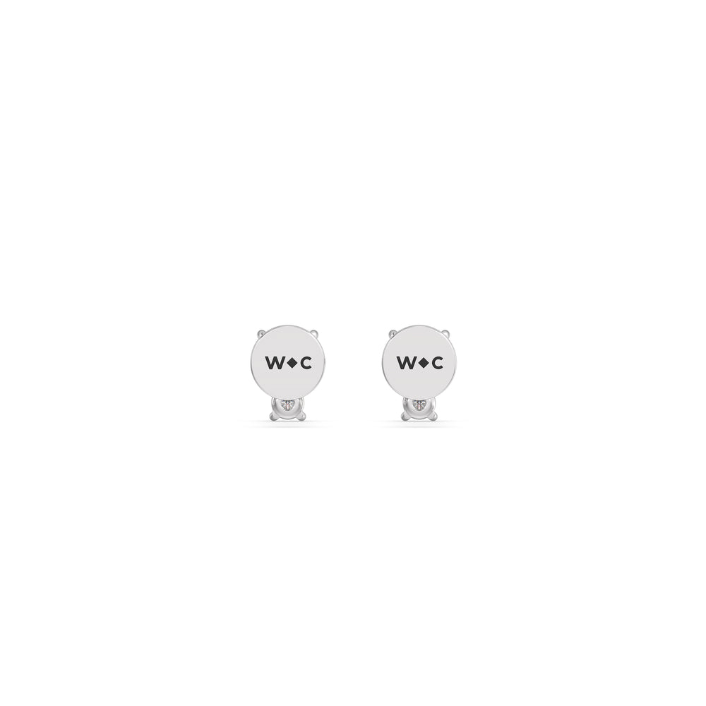 Mini Duet Flatback Studs with 14KT White Gold / Pair Cut Diamond in 14KT White Gold / Pair view 5
