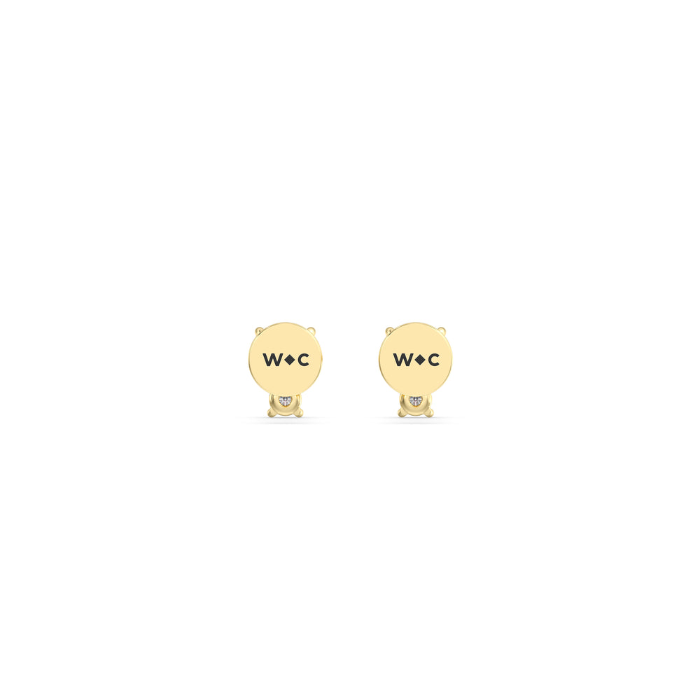 Mini Duet Flatback Studs with 14KT Yellow Gold / Pair Cut Diamond in 14KT Yellow Gold / Pair view 5
