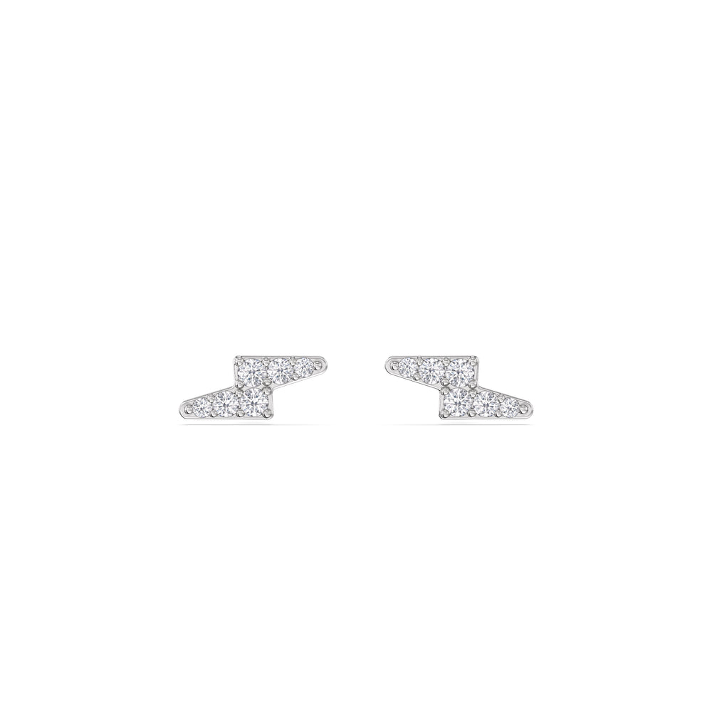 Bolt Flatback Studs with 14KT White Gold / Right Cut Diamond in 14KT White Gold / Right view 4

