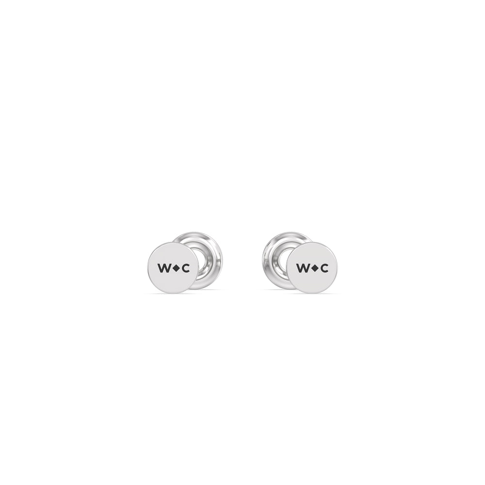 Classic Flatback Studs with 14KT White Gold / Pair Cut Diamond in 14KT White Gold / Pair view 5
