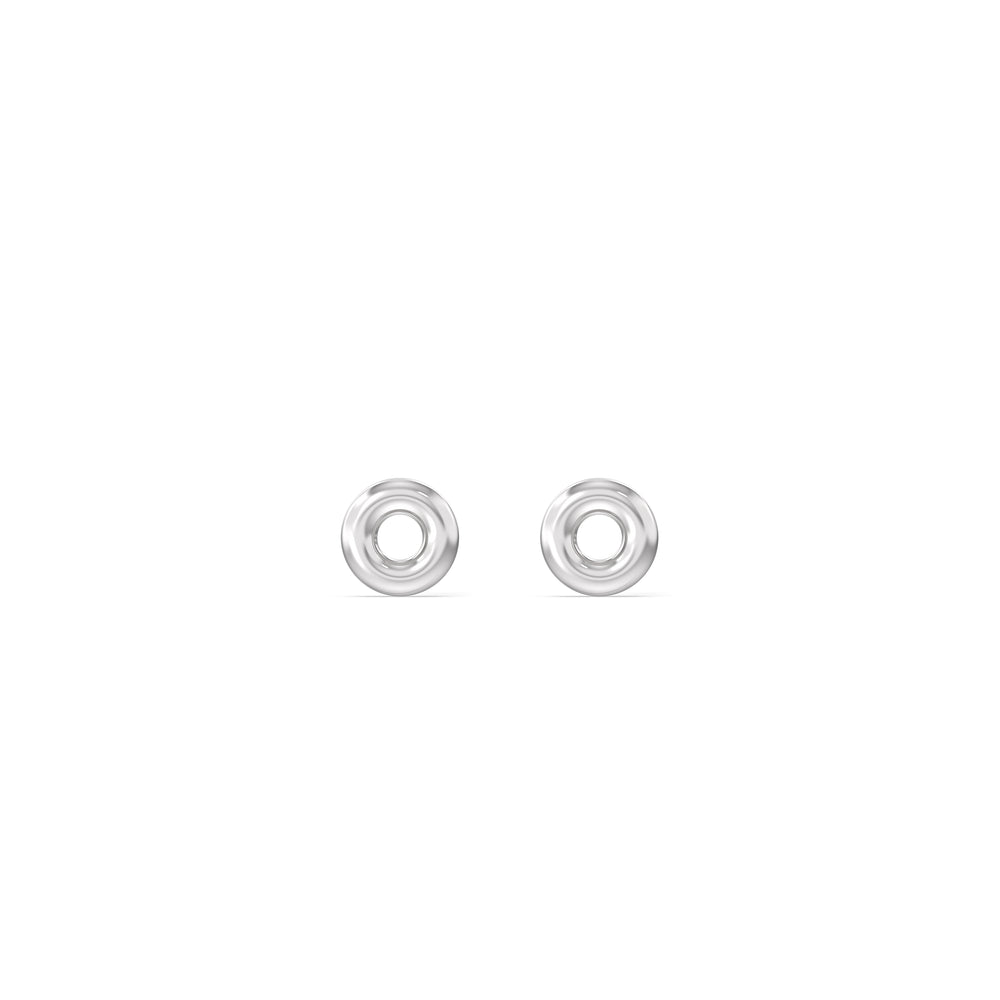 Classic Flatback Studs with 14KT White Gold / Pair Cut Diamond in 14KT White Gold / Pair view 3
