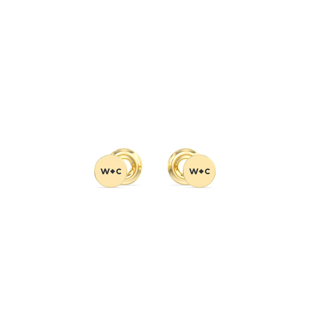 Classic Flatback Studs with 14KT Yellow Gold / Pair Cut Diamond in 14KT Yellow Gold / Pair view 5
