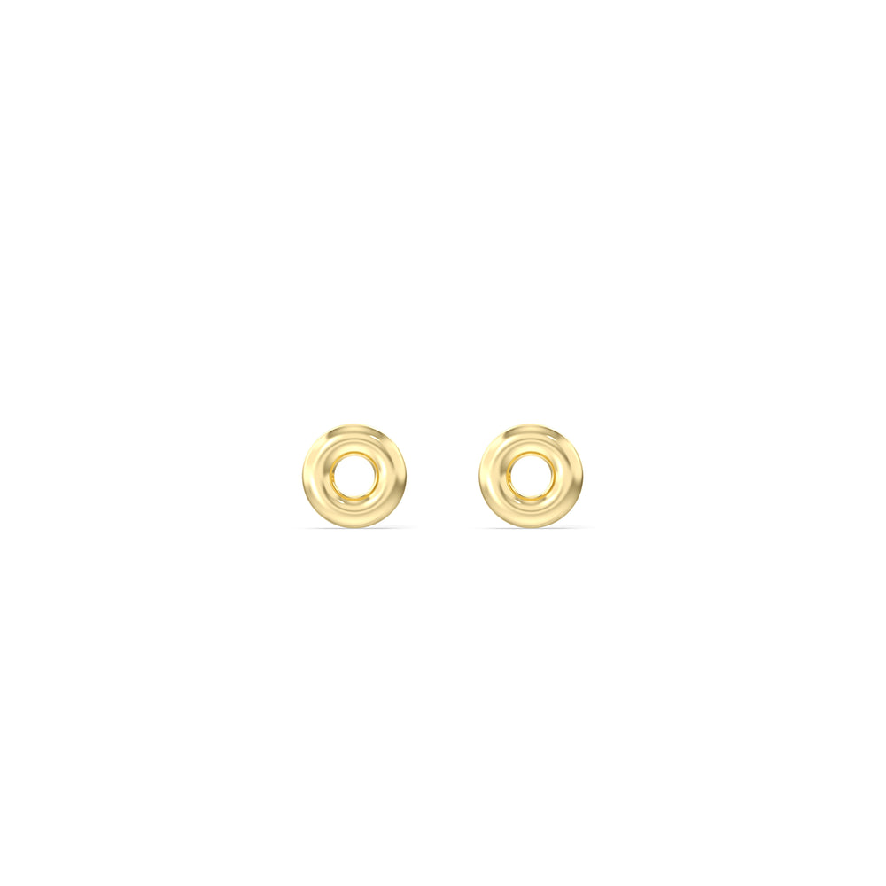 Classic Flatback Studs with 14KT Yellow Gold / Single Cut Diamond in 14KT Yellow Gold / Single view 3
