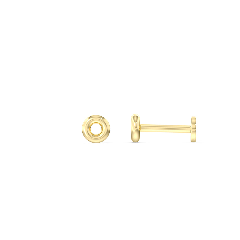 Classic Flatback Studs with 14KT Yellow Gold / Single Cut Diamond in 14KT Yellow Gold / Single view 4
