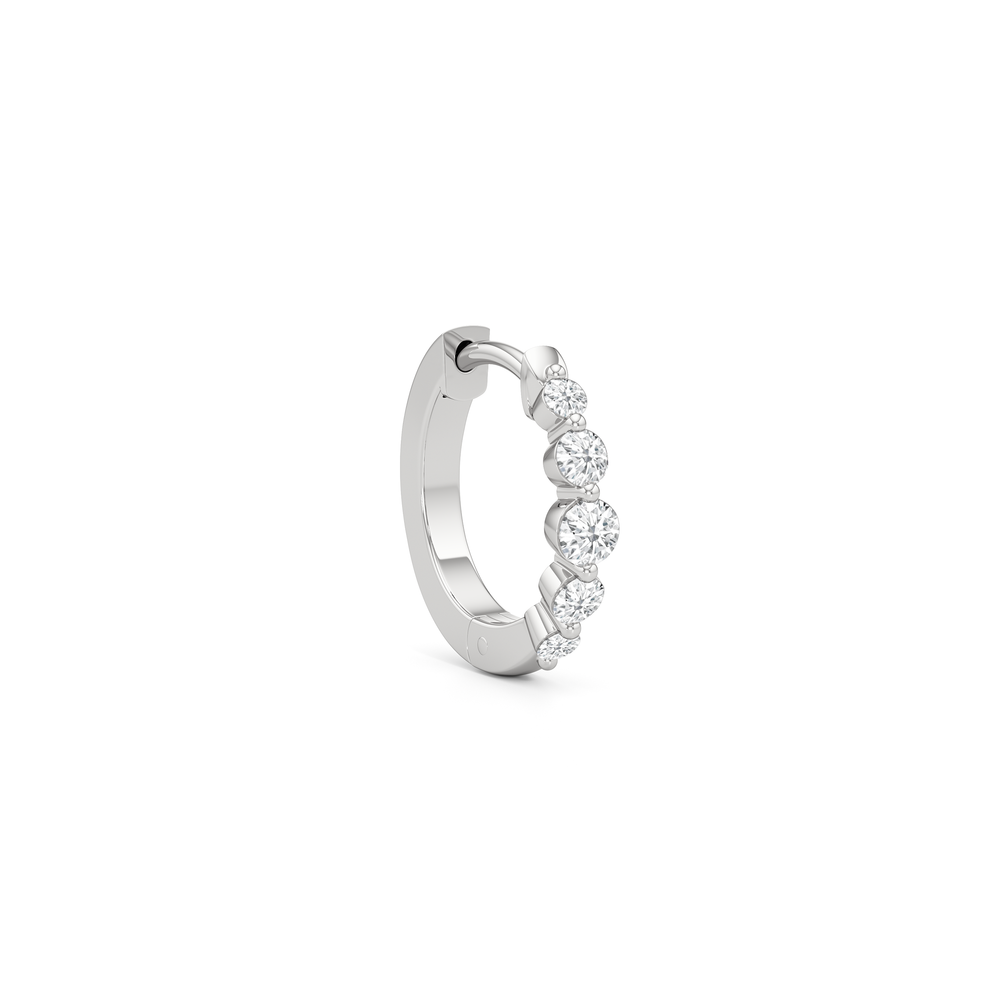 The Quinn Hoops with 14KT White Gold / Lab / 1/3 Cut Diamond in 14KT White Gold / Lab / 1/3 view 4
