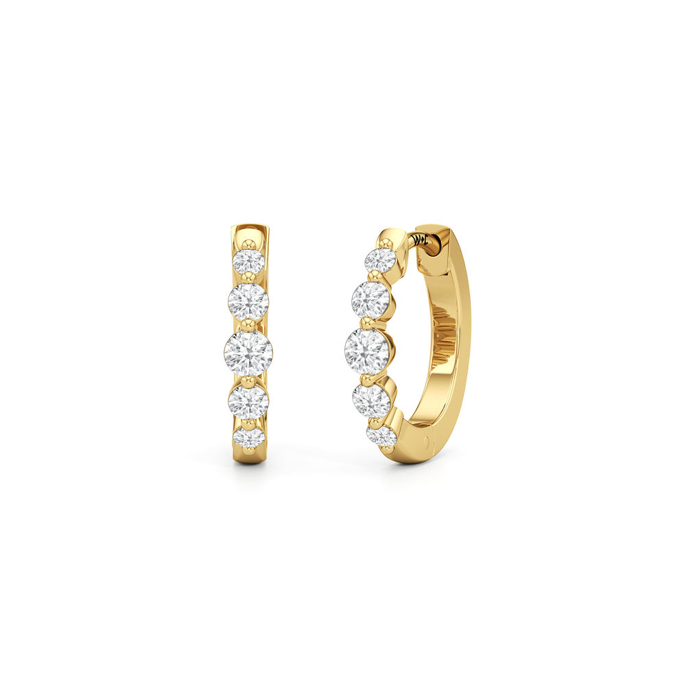 The Quinn Hoops with 14KT Yellow Gold / Lab / 1/3 Cut Diamond in 14KT Yellow Gold / Lab / 1/3 view 1
