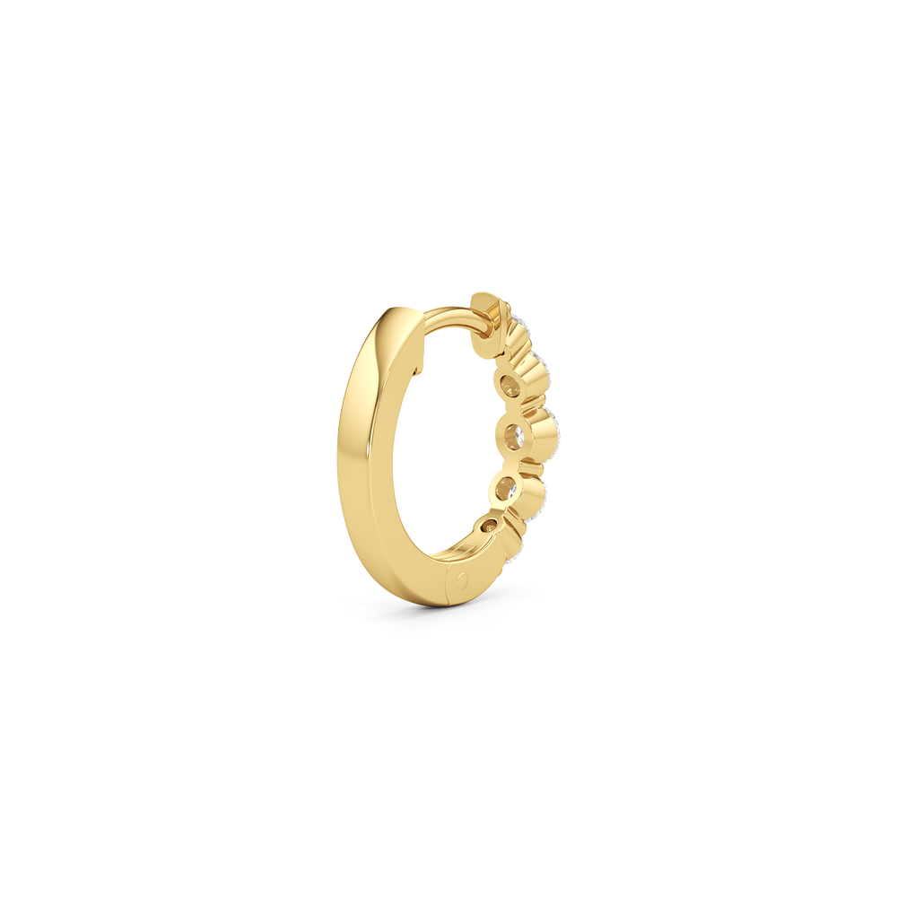 The Quinn Hoops with 14KT Yellow Gold / Lab / 1/3 Cut Diamond in 14KT Yellow Gold / Lab / 1/3 view 5
