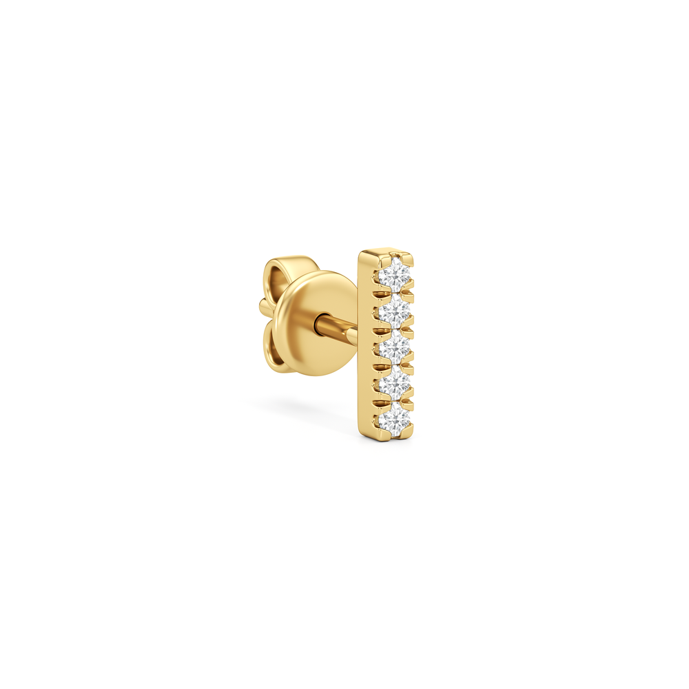 The Elena Stacker Studs with 14KT Yellow Gold / Lab / 1/10 Cut Diamond in 14KT Yellow Gold / Lab / 1/10 view 4
