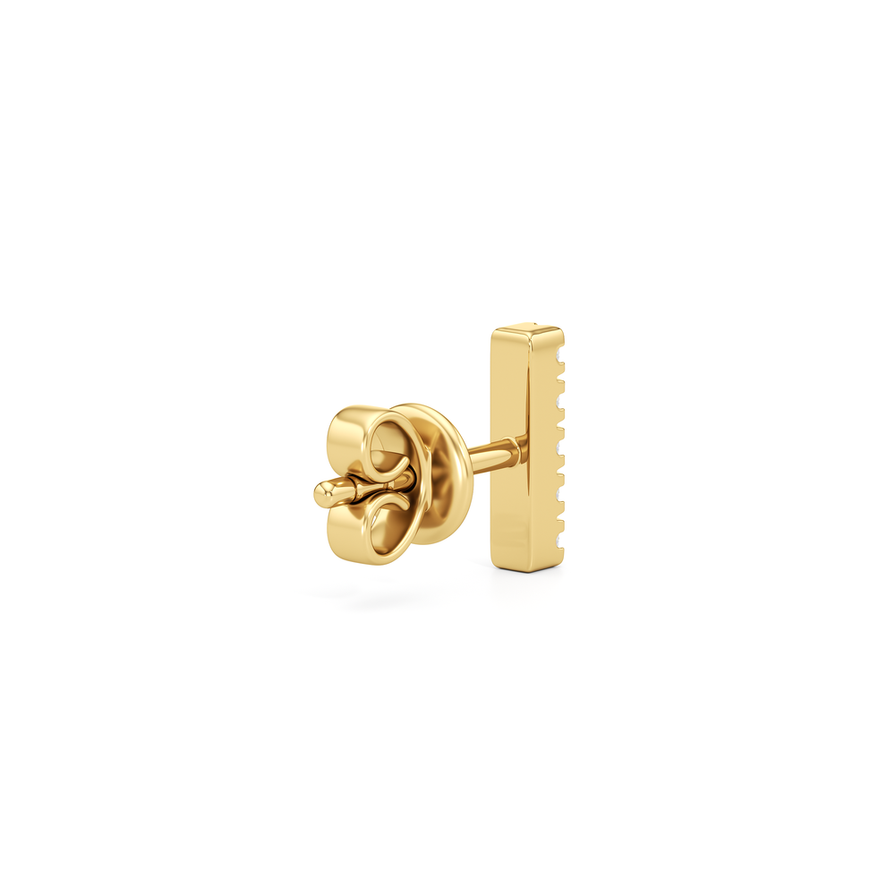 The Elena Stacker Studs with 14KT Yellow Gold / Lab / 1/10 Cut Diamond in 14KT Yellow Gold / Lab / 1/10 view 5
