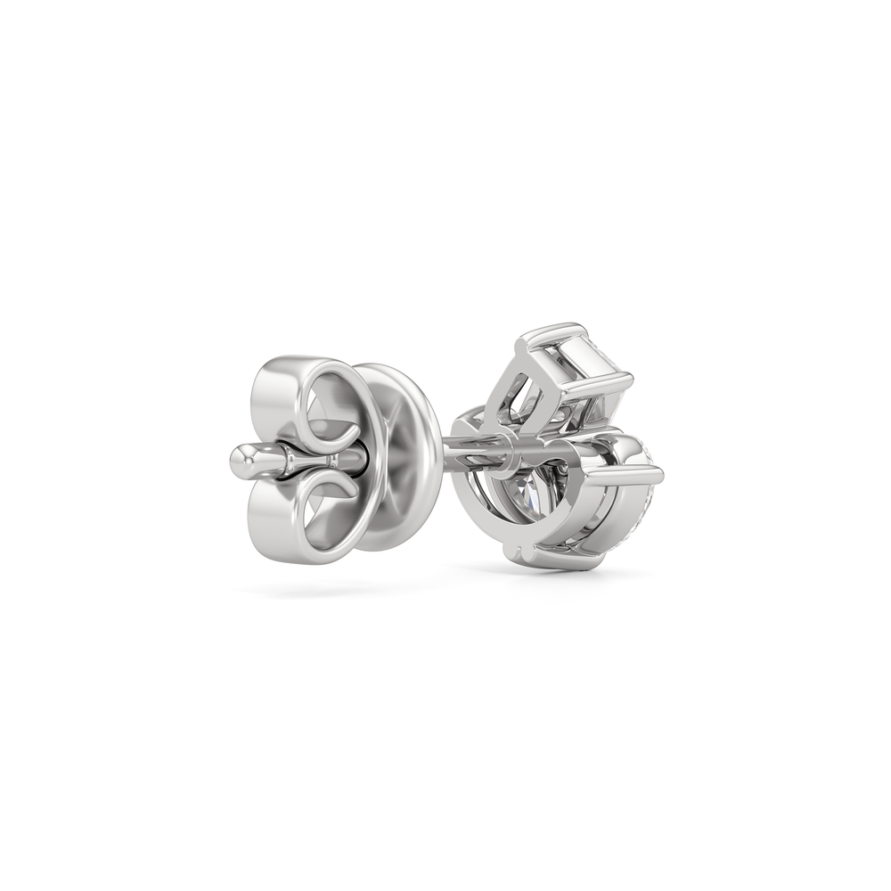 The Sloane Trilogy Studs with 14KT White Gold / Lab / 1/2 Cut Diamond in 14KT White Gold / Lab / 1/2 view 6
