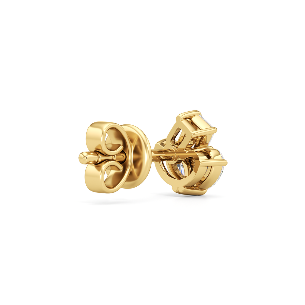 The Sloane Trilogy Studs with 14KT Yellow Gold / Lab / 1/2 Cut Diamond in 14KT Yellow Gold / Lab / 1/2 view 6
