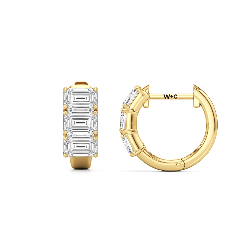 The East West Hoops with 14KT Yellow Gold / Lab / 2 1/20 Cut Diamond in 14KT Yellow Gold / Lab / 2 1/20 view 5
