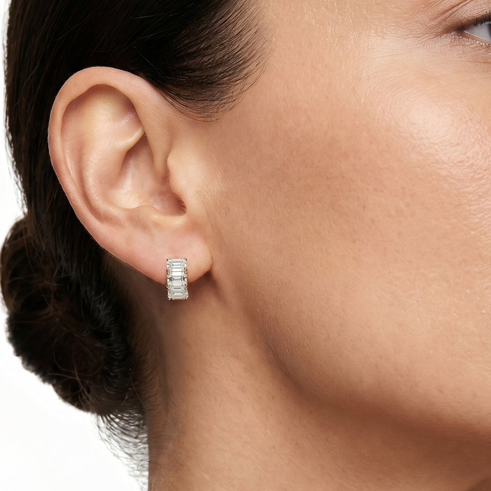 The East West Hoops with 14KT Yellow Gold / Lab / 2 1/20 Cut Diamond in 14KT Yellow Gold / Lab / 2 1/20 view 3
