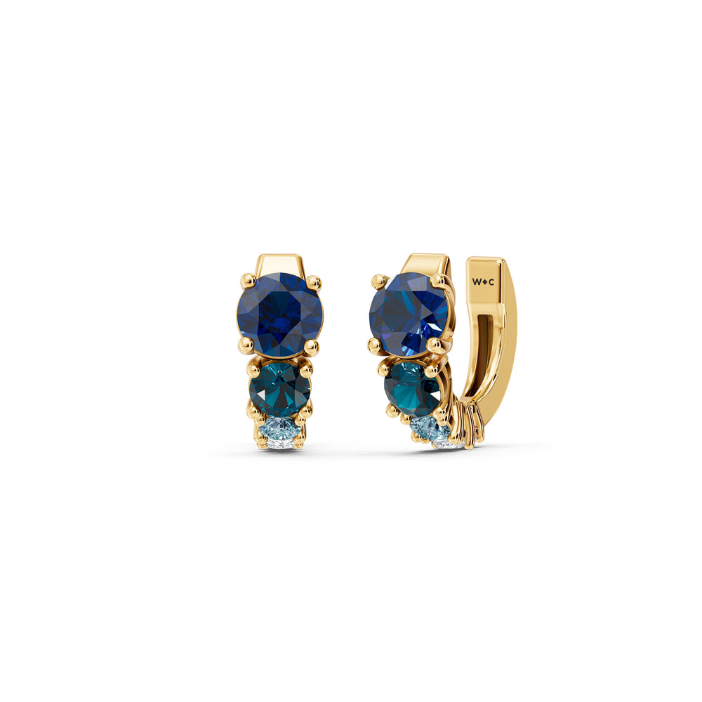 The Indy Hoops with 14KT Yellow Gold / Lab / 1/20 Cut Diamond in 14KT Yellow Gold / Lab / 1/20 view 1
