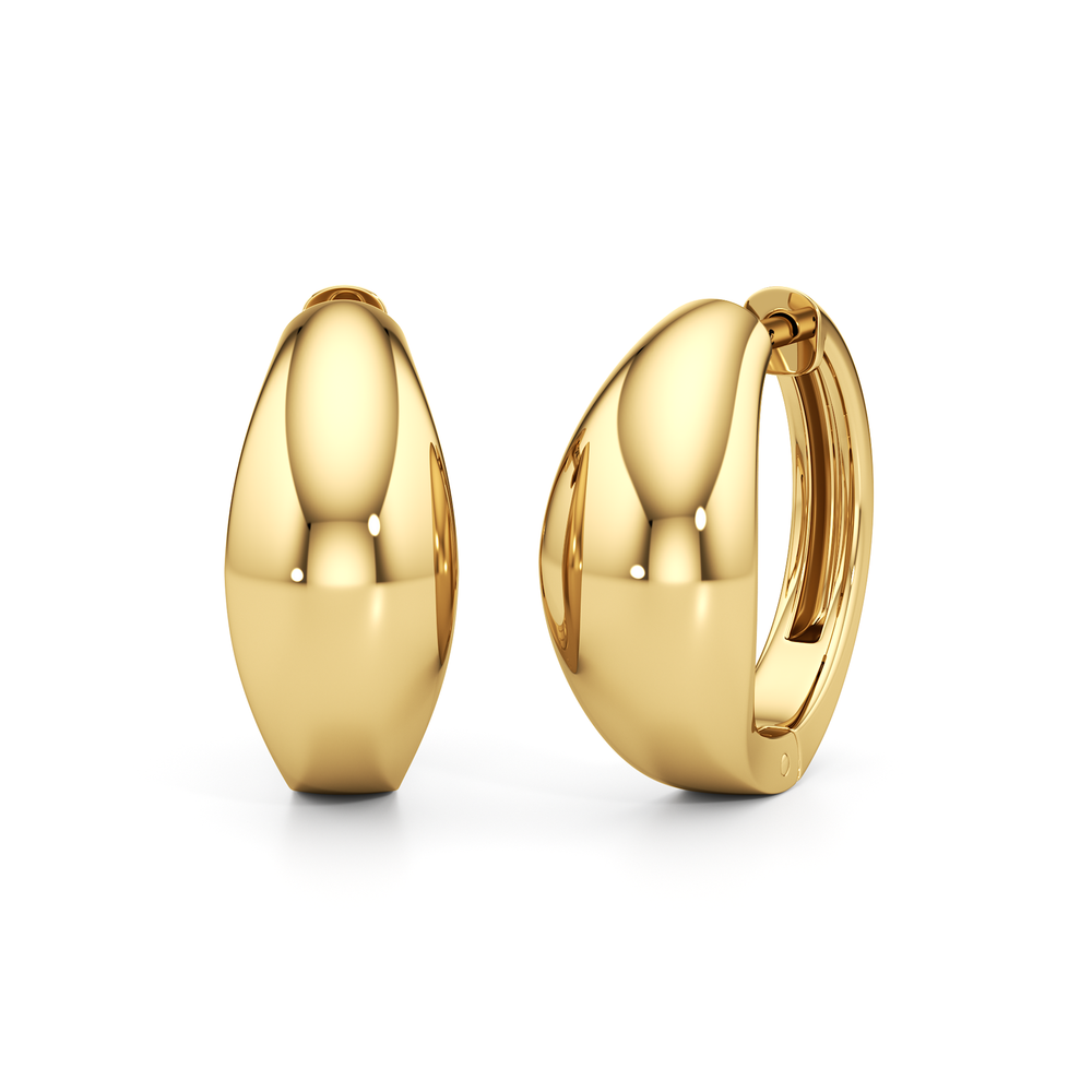 The Gia Hoops with 18K Yellow Gold Vermeil Cut Diamond in 14KT 18K Yellow Gold Vermeil view 1
