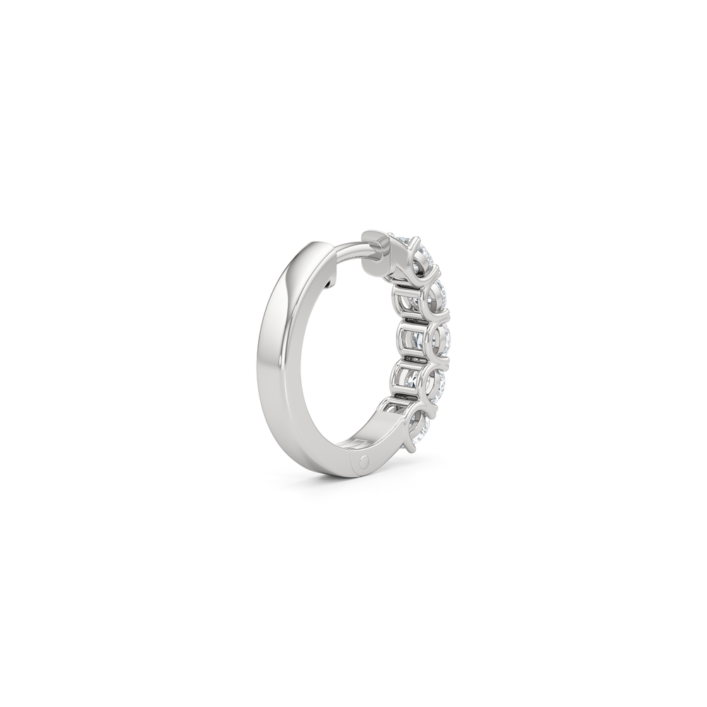The Cleo Mini Hoops with 14KT White Gold / Lab / 1 Cut Diamond in 14KT White Gold / Lab / 1 view 5
