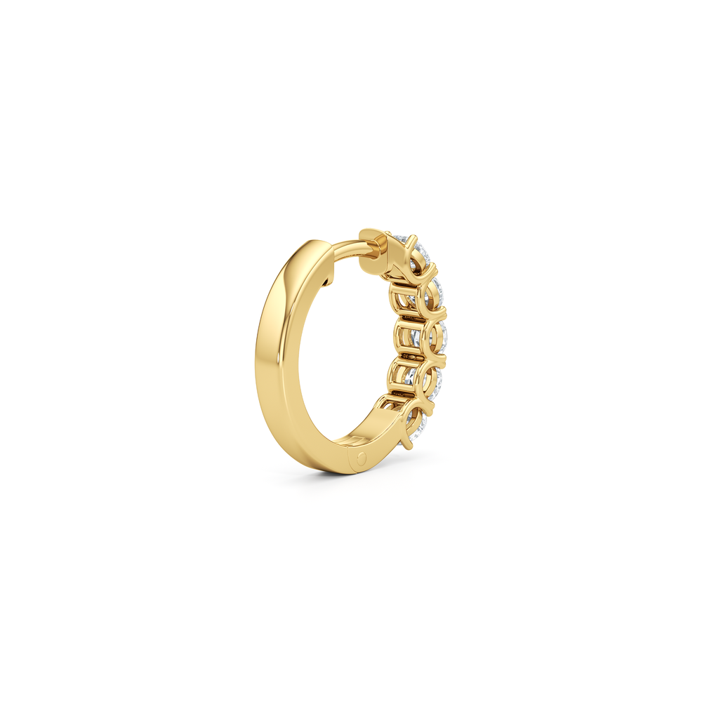 The Cleo Mini Hoops with 14KT Yellow Gold / Lab / 1 Cut Diamond in 14KT Yellow Gold / Lab / 1 view 5
