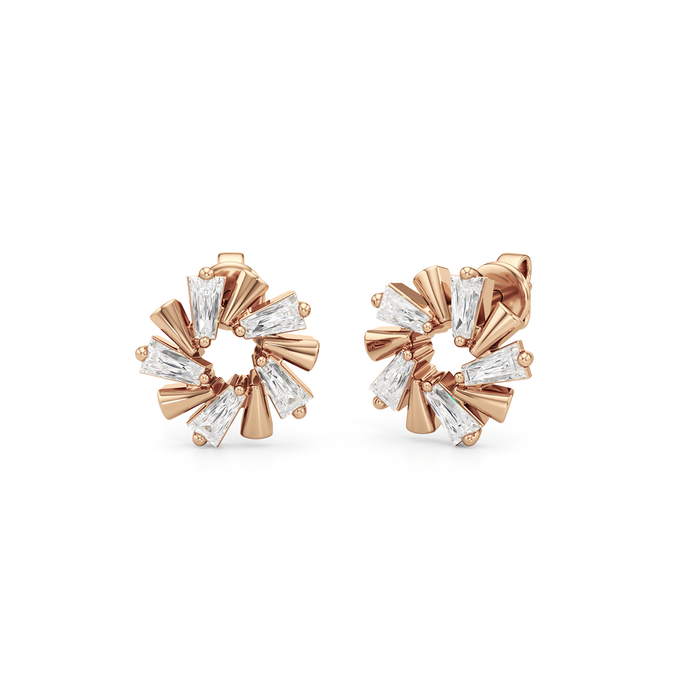 The Eloise Studs with 14KT Rose Gold / Lab / 1 Cut Diamond in 14KT Rose Gold / Lab / 1 view 1
