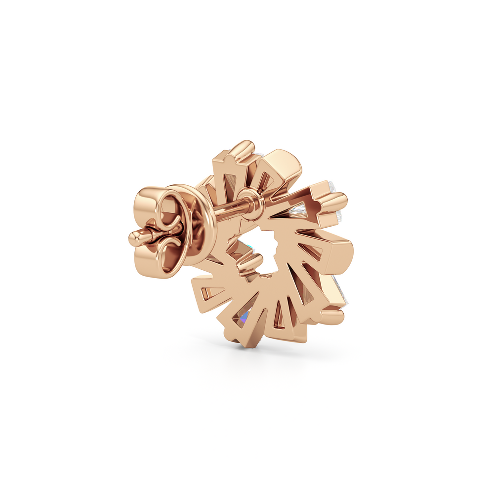The Eloise Studs with 14KT Rose Gold / Lab / 1 Cut Diamond in 14KT Rose Gold / Lab / 1 view 5

