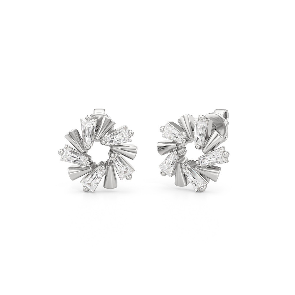 The Eloise Studs with 14KT White Gold / Lab / 1 Cut Diamond in 14KT White Gold / Lab / 1 view 1
