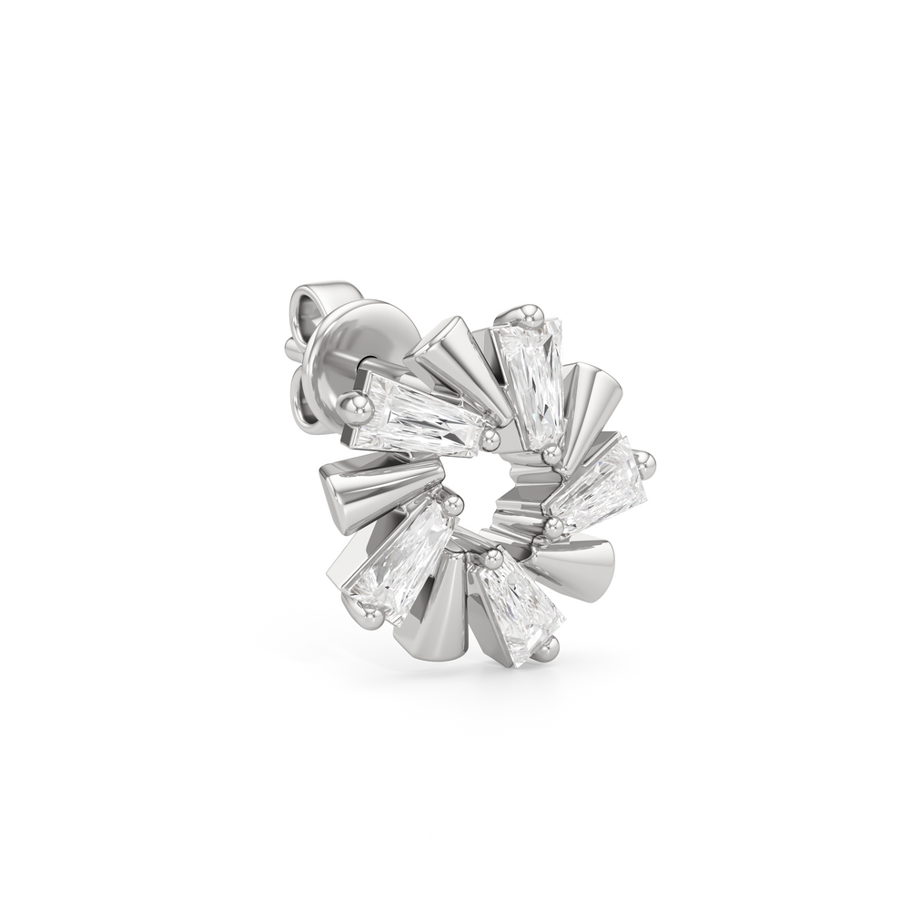 The Eloise Studs with 14KT White Gold / Lab / 1 Cut Diamond in 14KT White Gold / Lab / 1 view 4
